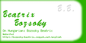 beatrix bozsoky business card